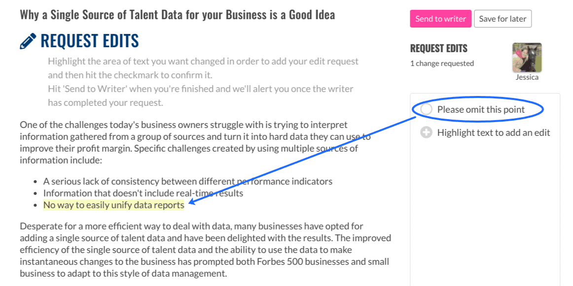 request edits page verblio