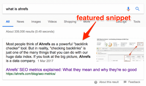 featured snippet content trend